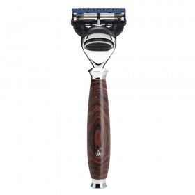 Aparat de barbierit compatibil Gillette Fusion cu maner din ebonita Muehle Purist R 58 F